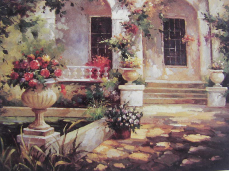 Obibi Garden Scenery Oil Painting