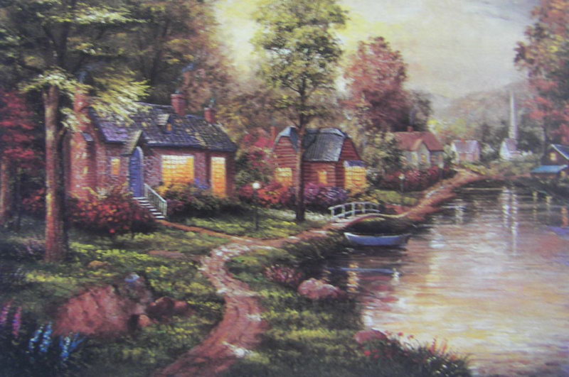 Obibi Garden Scenery Oil Painting