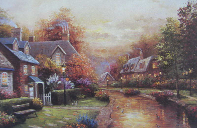 Obibi Garden Scenery Oil Painting