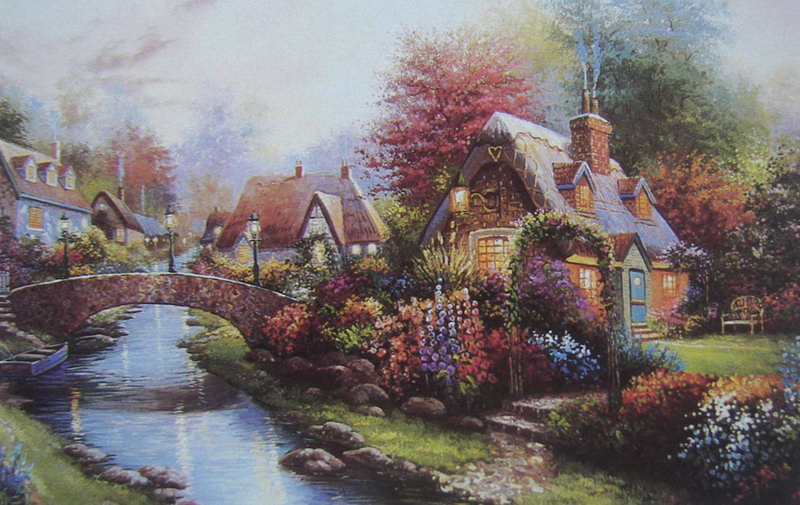 Obibi Garden Scenery Oil Painting