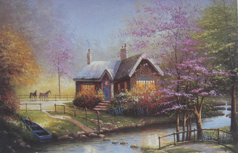 Obibi Garden Scenery Oil Painting