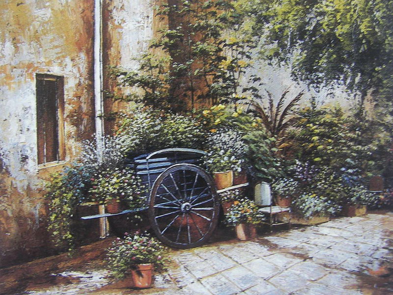 Obibi Garden Scenery Oil Painting