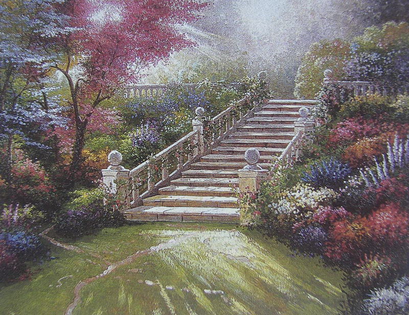 Obibi Garden Scenery Oil Painting