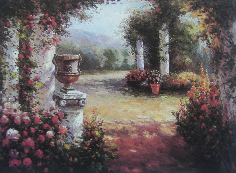 Obibi Garden Scenery Oil Painting