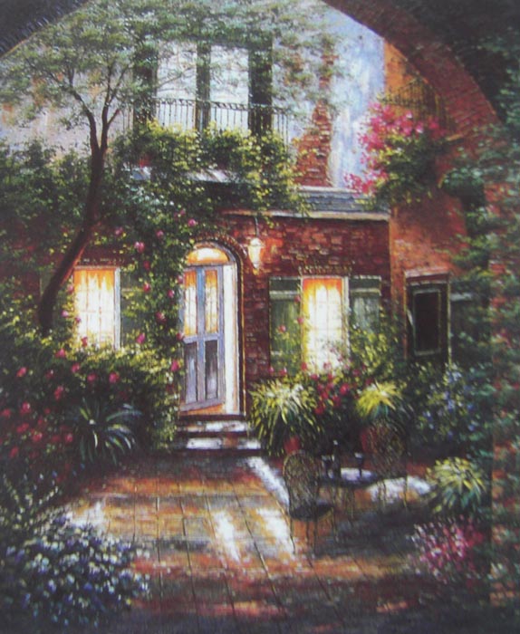 Obibi Garden Scenery Oil Painting