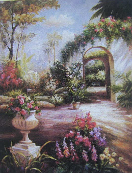 Obibi Garden Scenery Oil Painting